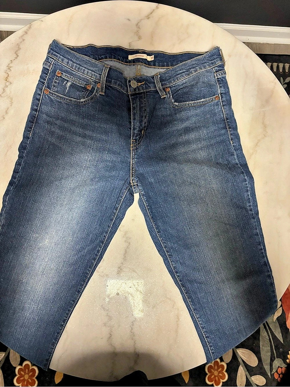 Levi's Mid-Rise Boyfriend Jeans in Blue Waist 30